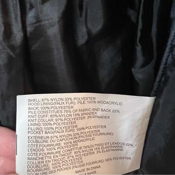 HFX Nolan Womens Puffer Jacket Coat Faux Fur Gray Grey Small Removable Hood - Picture 2 of 6